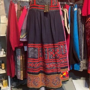 Red Lao Hmong Skirt